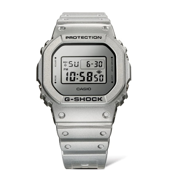 Casio G-Shock Metallic Silver Resin Case And Strap Digital Watch DW5600OFF-8D