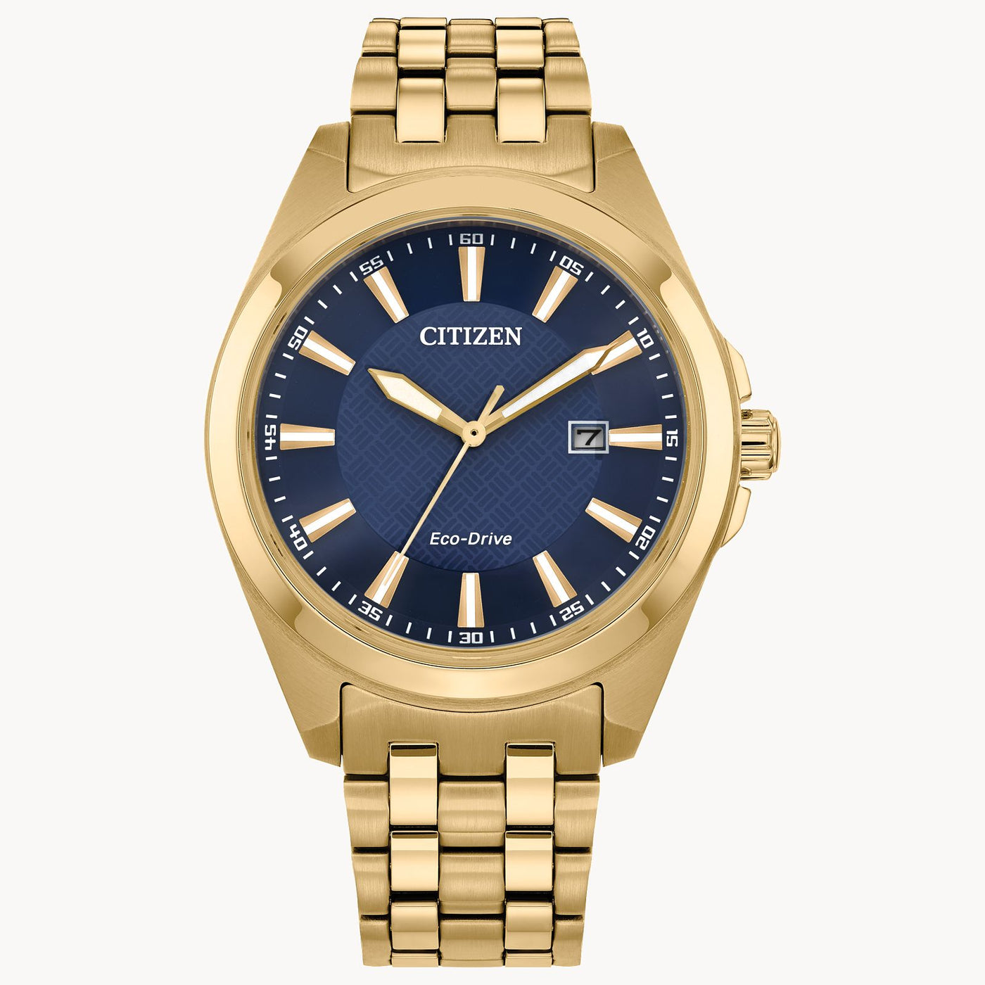 Mens Analogue Eco Drive Gold Blue Dial BM7532-54L