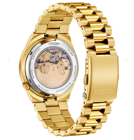 Mens Citizen Automatic Rose Gold With Red Face NJ0153-82X