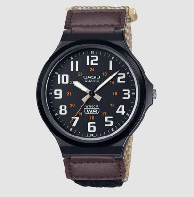 Casio Analoguge Watch With A Velco Strap MW240B-5B
