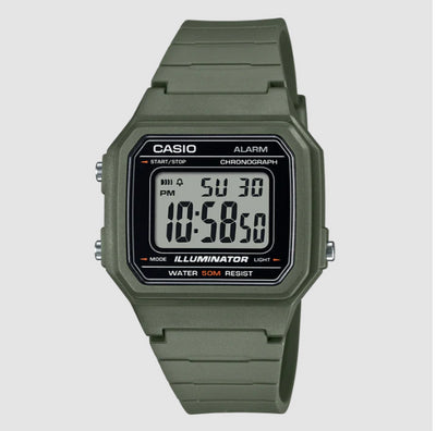 Mens Casio Digital Khaki Green W217H-3A