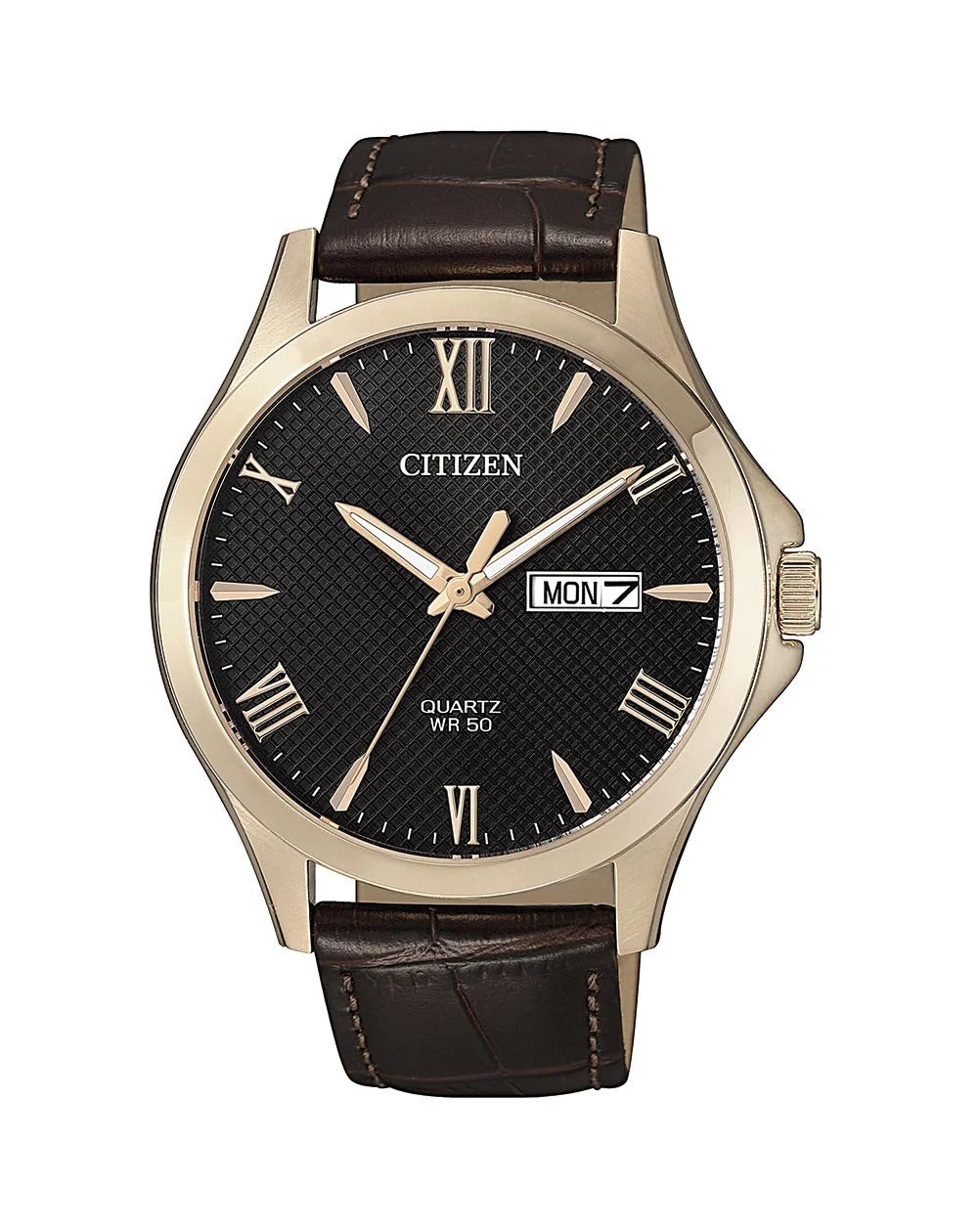 Mens Citizen Analogue Watch With Leather Strap