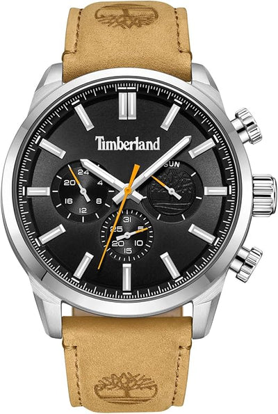 Mens Timberland Henniker II Beige Leather Strap Watch TDWGF0028701