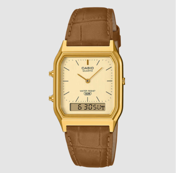 Mens Casio Vintage Duo Gold Watch AQ230EGL-9A