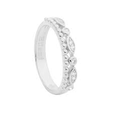 Sterling Silver Double Row Cubic Zirconia Stacker Ring