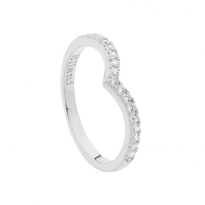 Ellani Sterling Silver V Shaped Ring