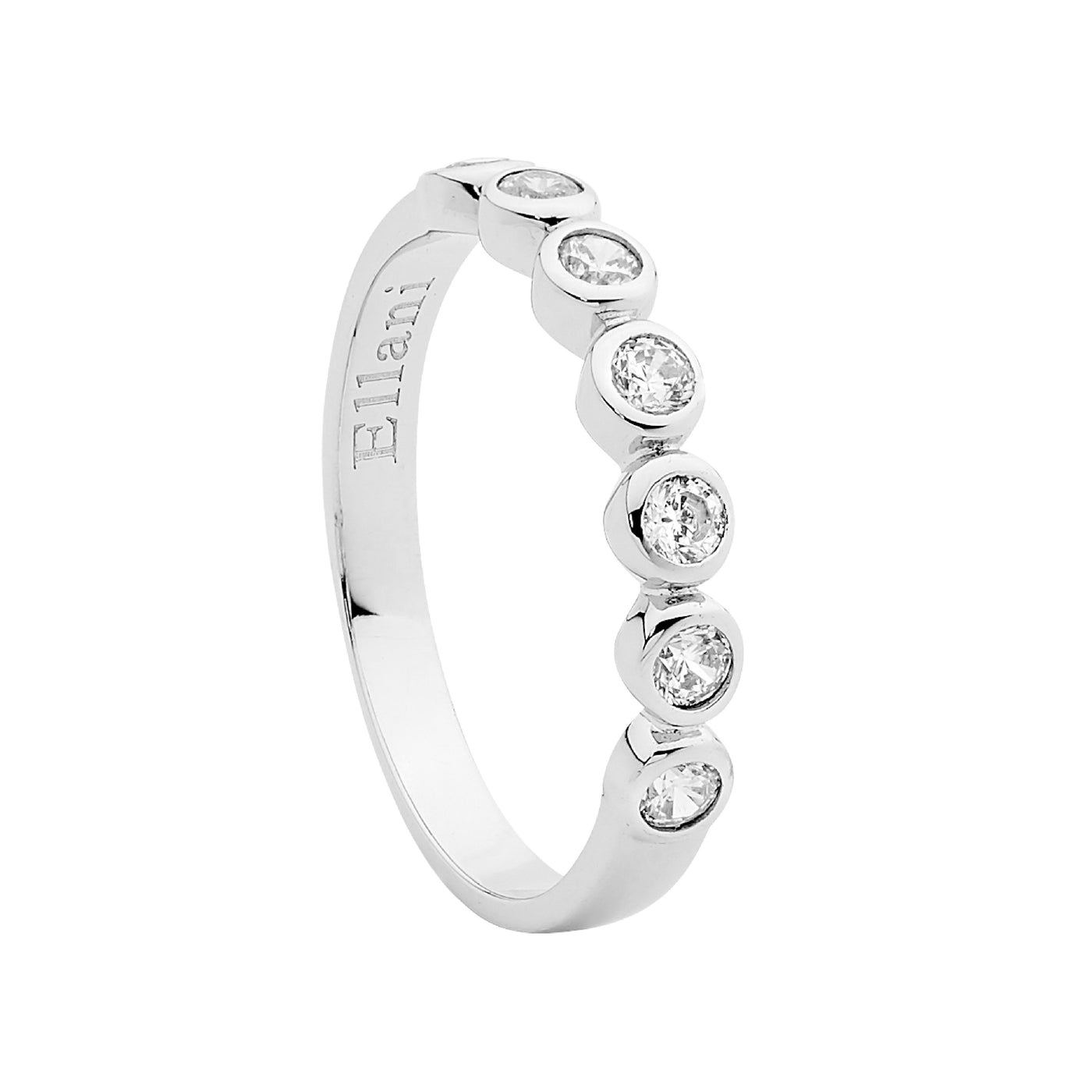 Sterling silver Bezel set cubic zirconia ring