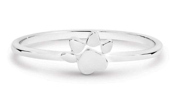 Sterling Silver Best Friends Paw Print Ring