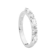 Sterling Silver Round And Baguette Cubic Zirconia Ring