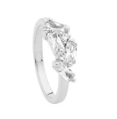 Sterling Silver Round And Baguette Cubic Zirconia Ring