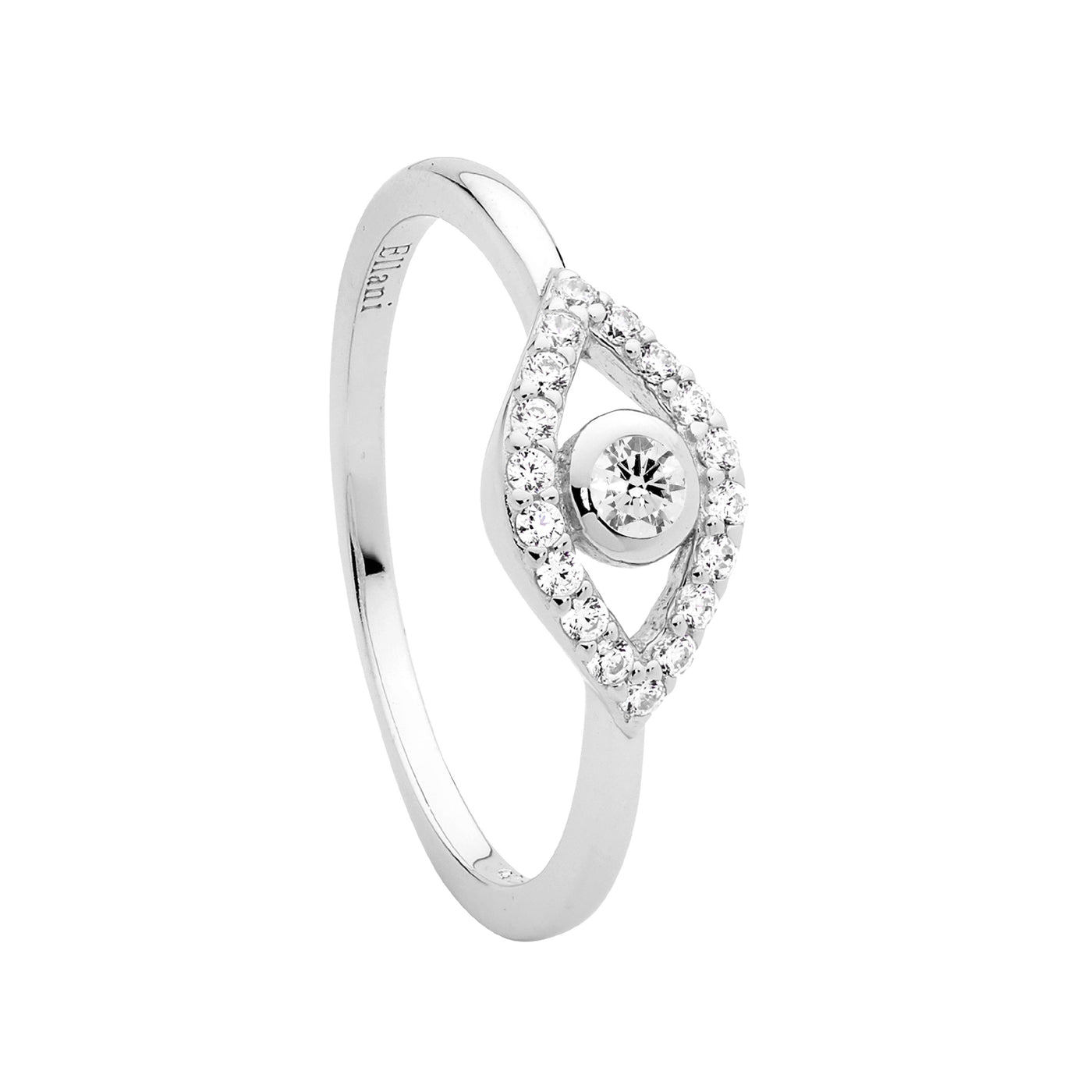 Ellani Sterling Silver Cz Ring