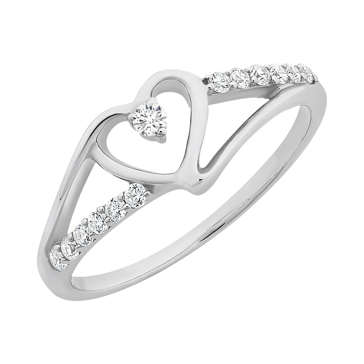 Sreling Silver Cubic Zirconia Heart Ring