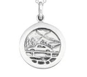 Sterling Silver 18Mm Round St Christopher