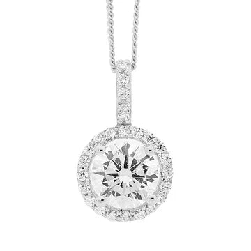 Ellani Sterling Silver And CZ Pendant