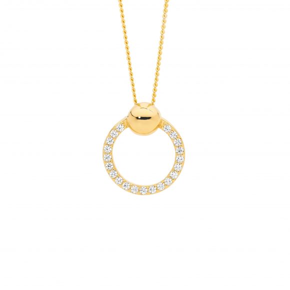 Gold Plated Sterling Silver Circle Necklace
