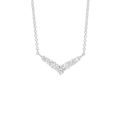 Ellani sterling silver cubic zirconia v pendant