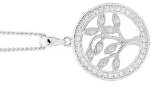 Ellani CZ Tree Of Life Pendant