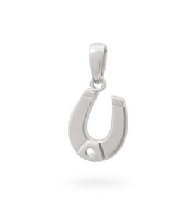 Sterling Silver Horseshoe With Cz Pendant