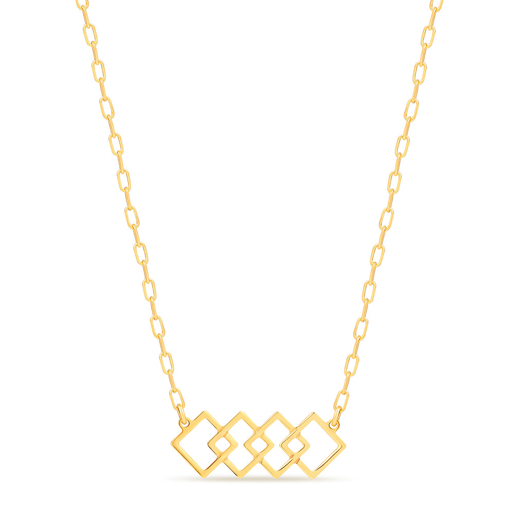 Sterling silver Gold plated Geometric enamelled necklace