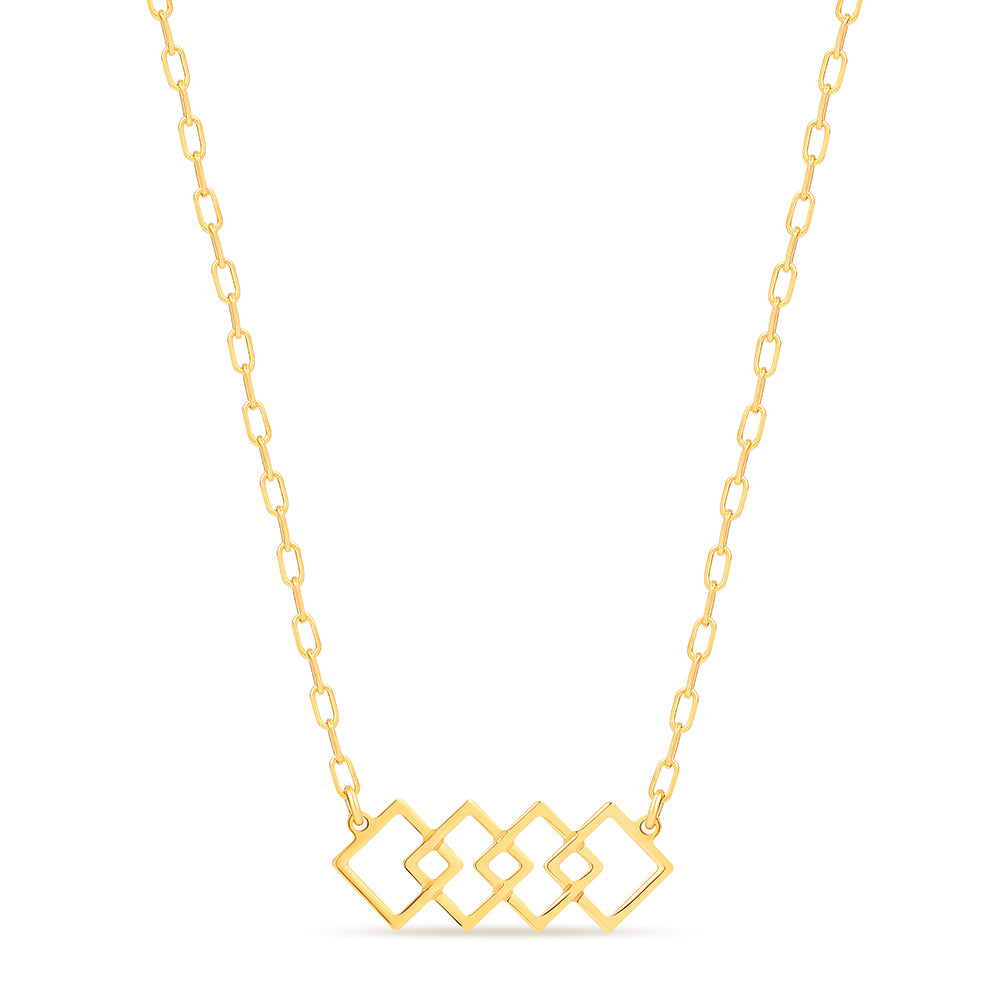 Sterling Silver Gold Plated Geometric Enamelled Necklace