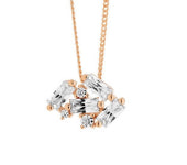 Sterling Silver Rose Gold Plate Cubic Zirconia Pendant