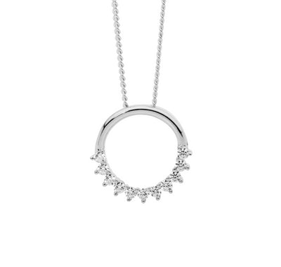 Sterling Silver Cubic Zirconia Circle Pendant
