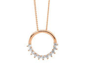 Sterling Silver Rose Gold Plated Cz Pendant