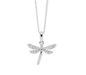 Sterling Silver Cubic Zirconia Dragon Fly Pendant