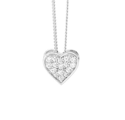 Sterling Silver Cubic Zirconia Heart Pendant