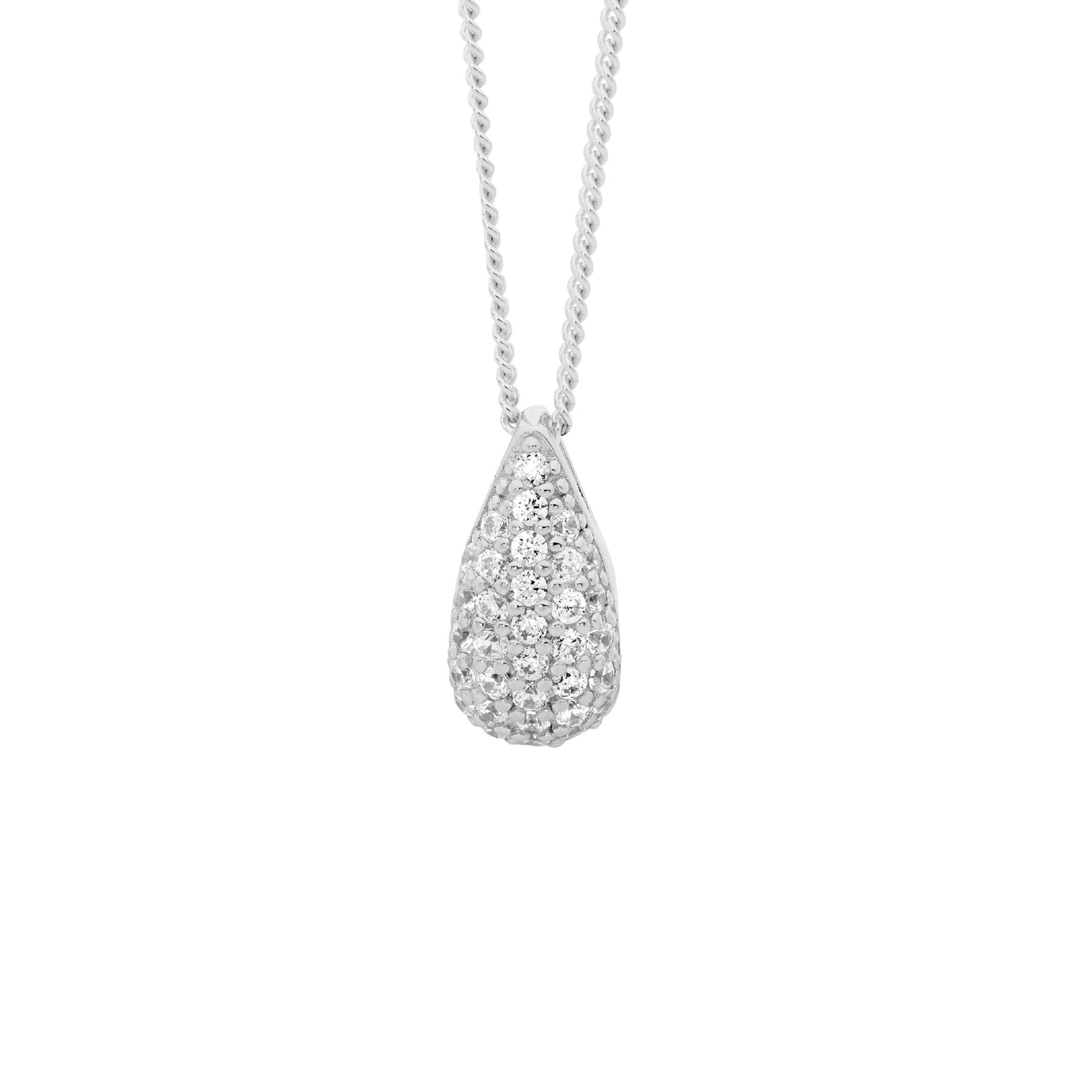 Ellani Sterling Silver Teardrop With Cubic Zirconias