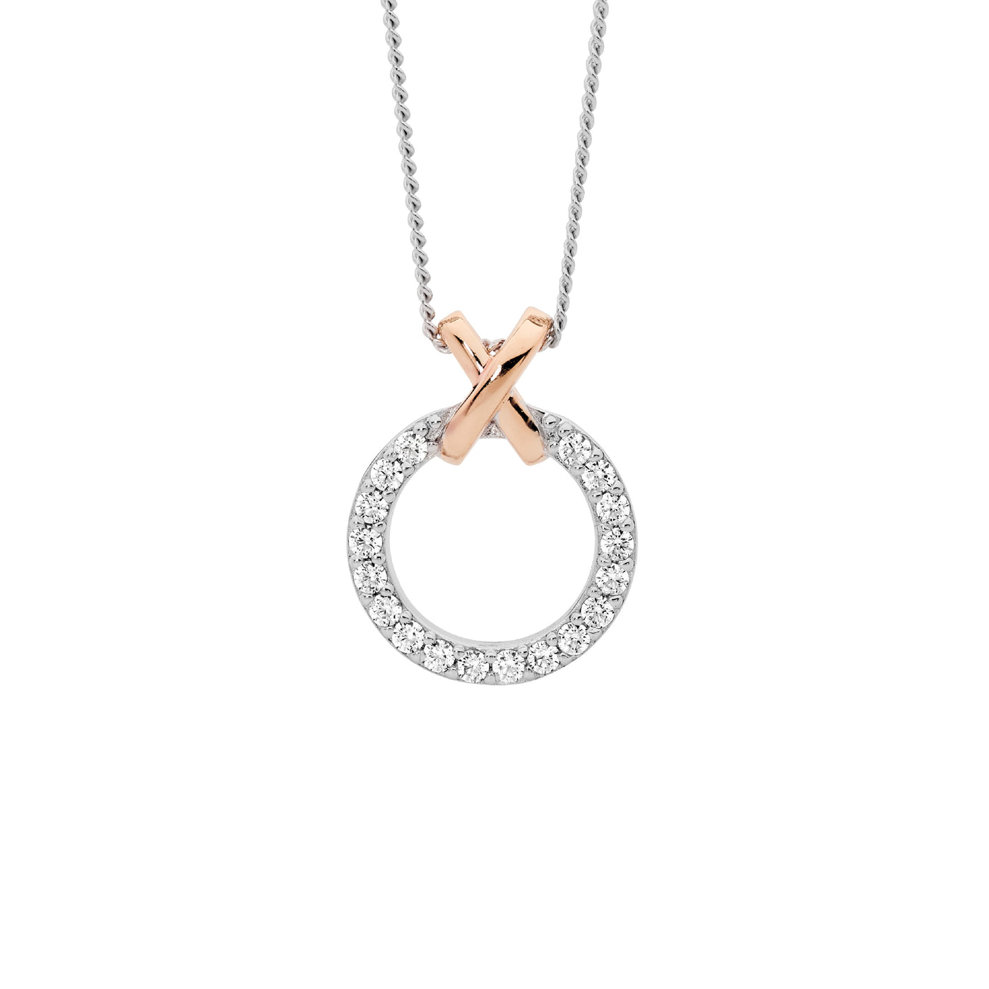 Ellani Sterling Silver Circle Pendant