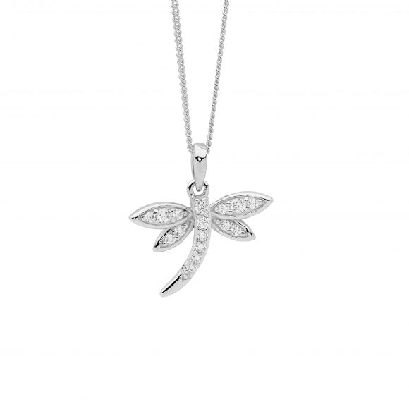 Ladies Ellani Sterling silver dragonfly pendant P903S
