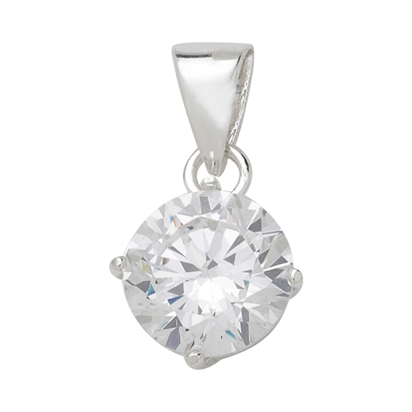 Sterling Silver CZ Pendant And Chain