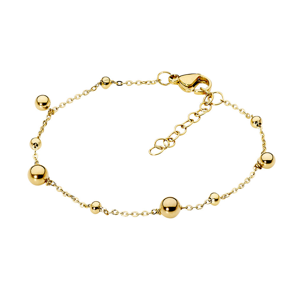 Gold Plated Stainless Steel Ball Bracelet