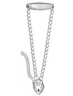 Sterling Silver Baby ID Padlock Bracelet