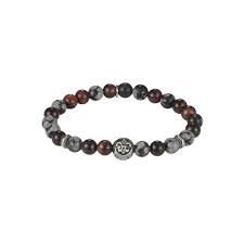 Tigers Eye/ Snow 8Mmbead Bracelet