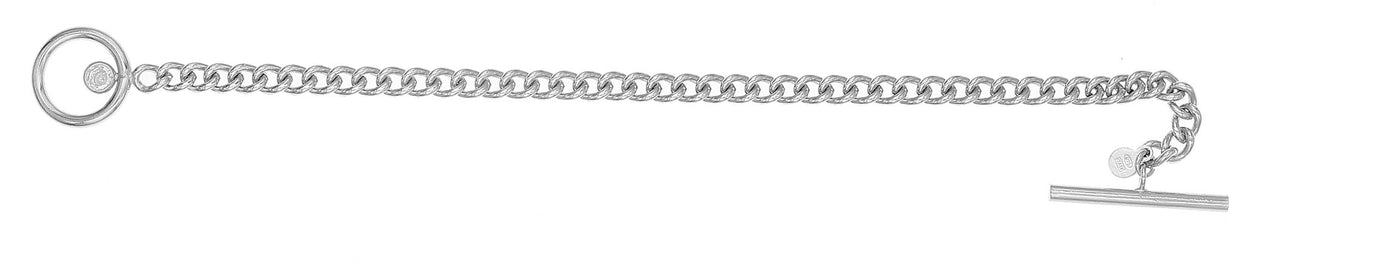 Sterling Silver T-Bar Bracelet Set With Cubic Zircoina