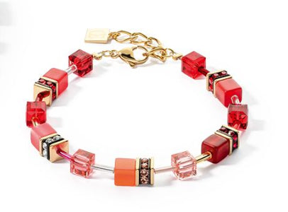 Coeur De Lion Bracelet With Red Orange And Pink