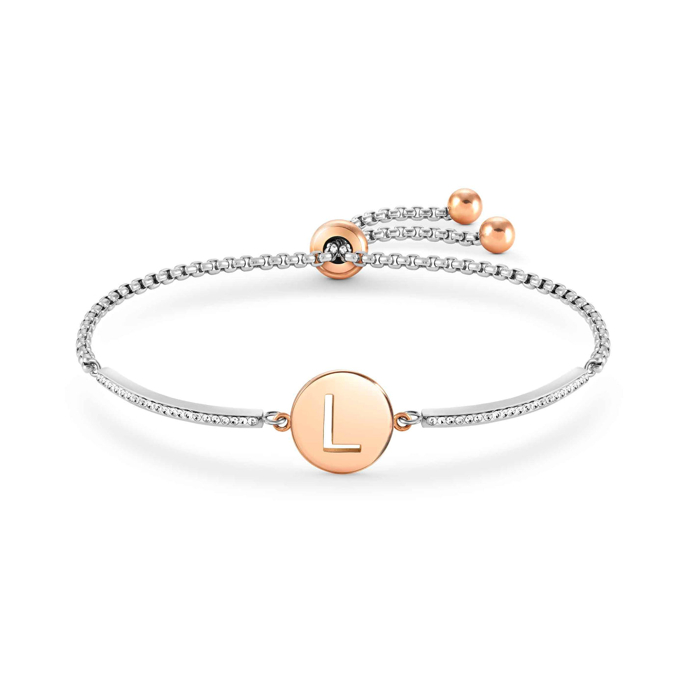 Nomination 028007/012 MILLELUCI bracelet in steel and cubic zirconia LETTERS L