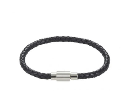 Cudworth Mens Leather Bracelet With Magnetic Catch