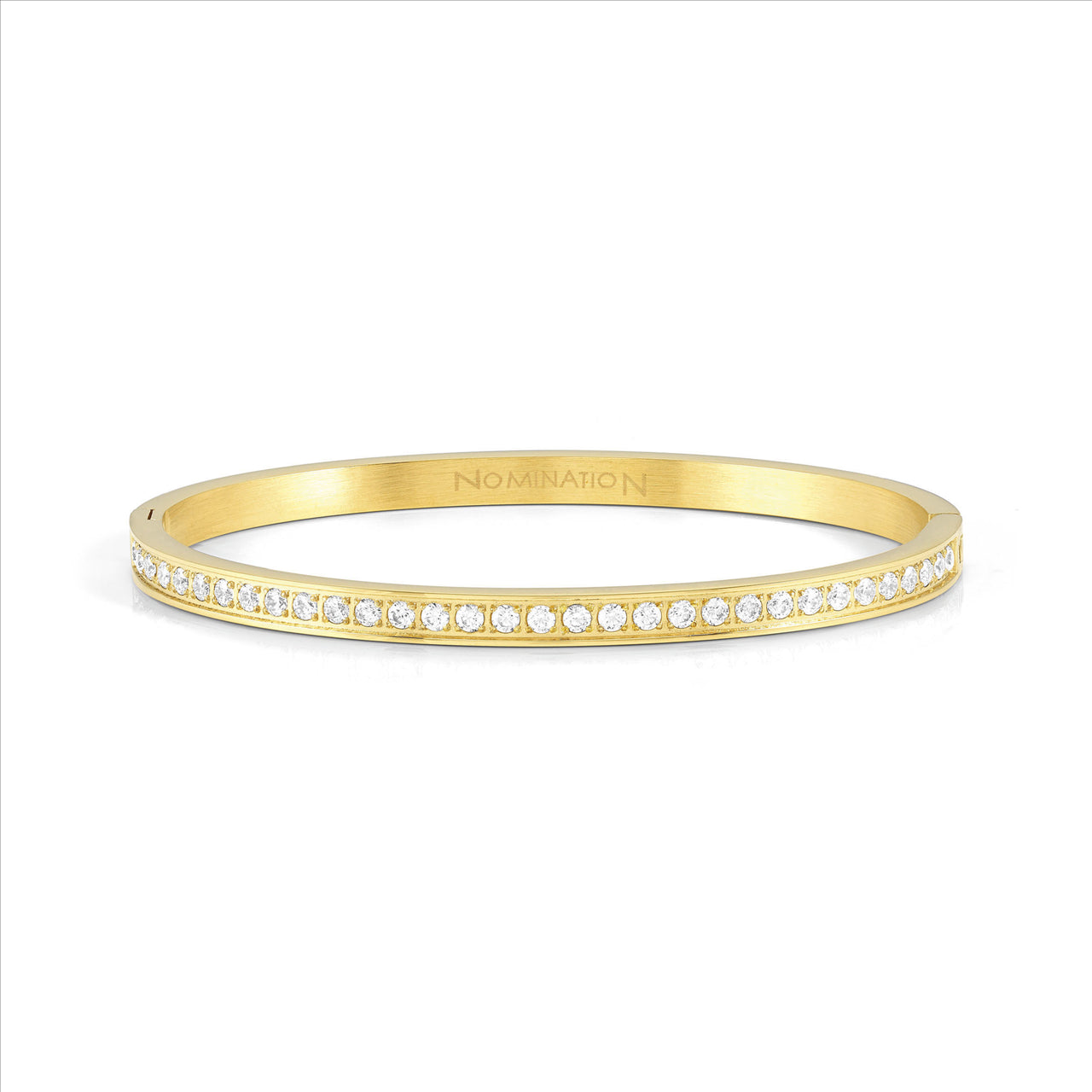 Nomination Stainless Steel Yellow Gold Plate And Cz Pretty Bangle 029506/020