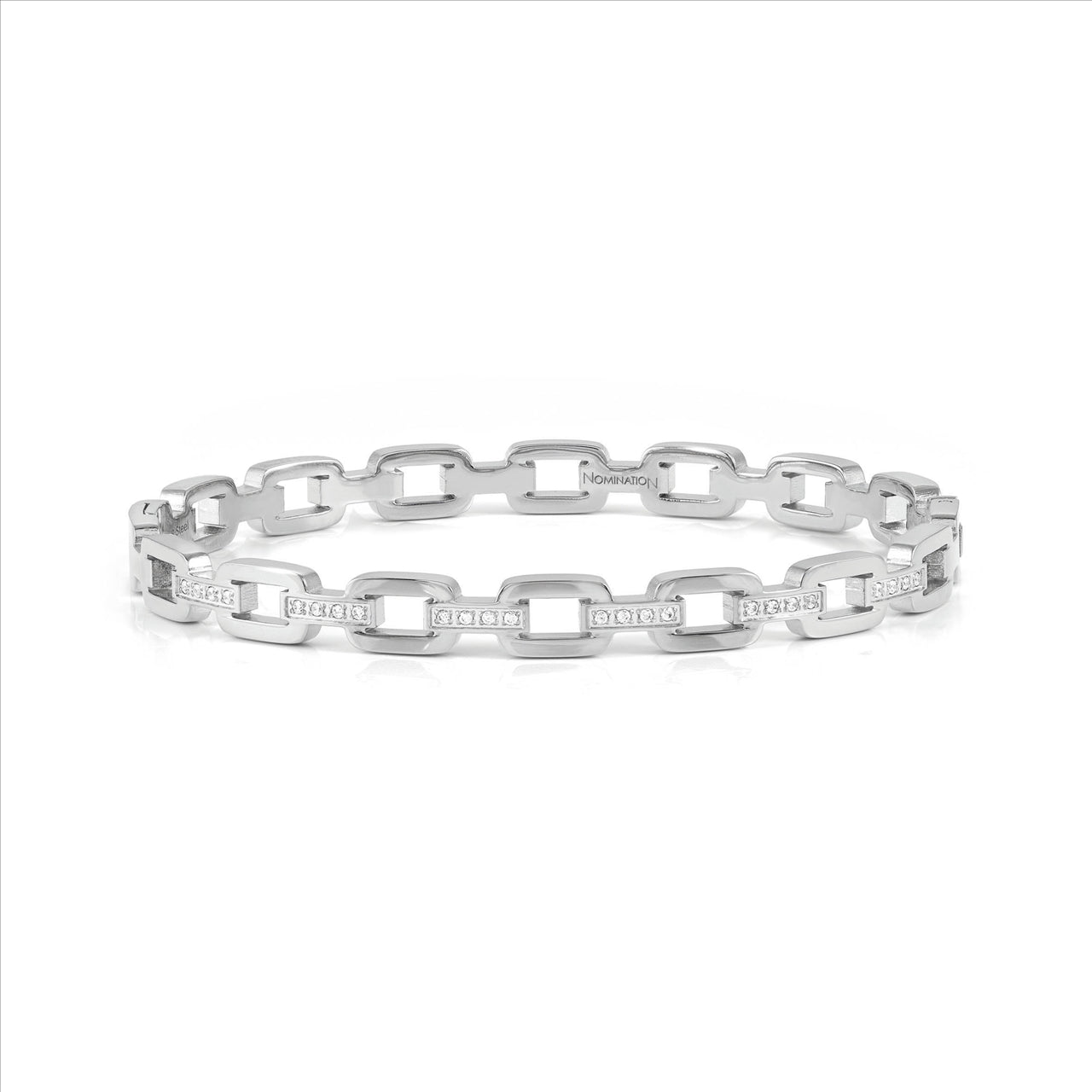 Nomination Pretty Bangles 029509/10/15/001 Stainless Steel Chain Style With White Cz