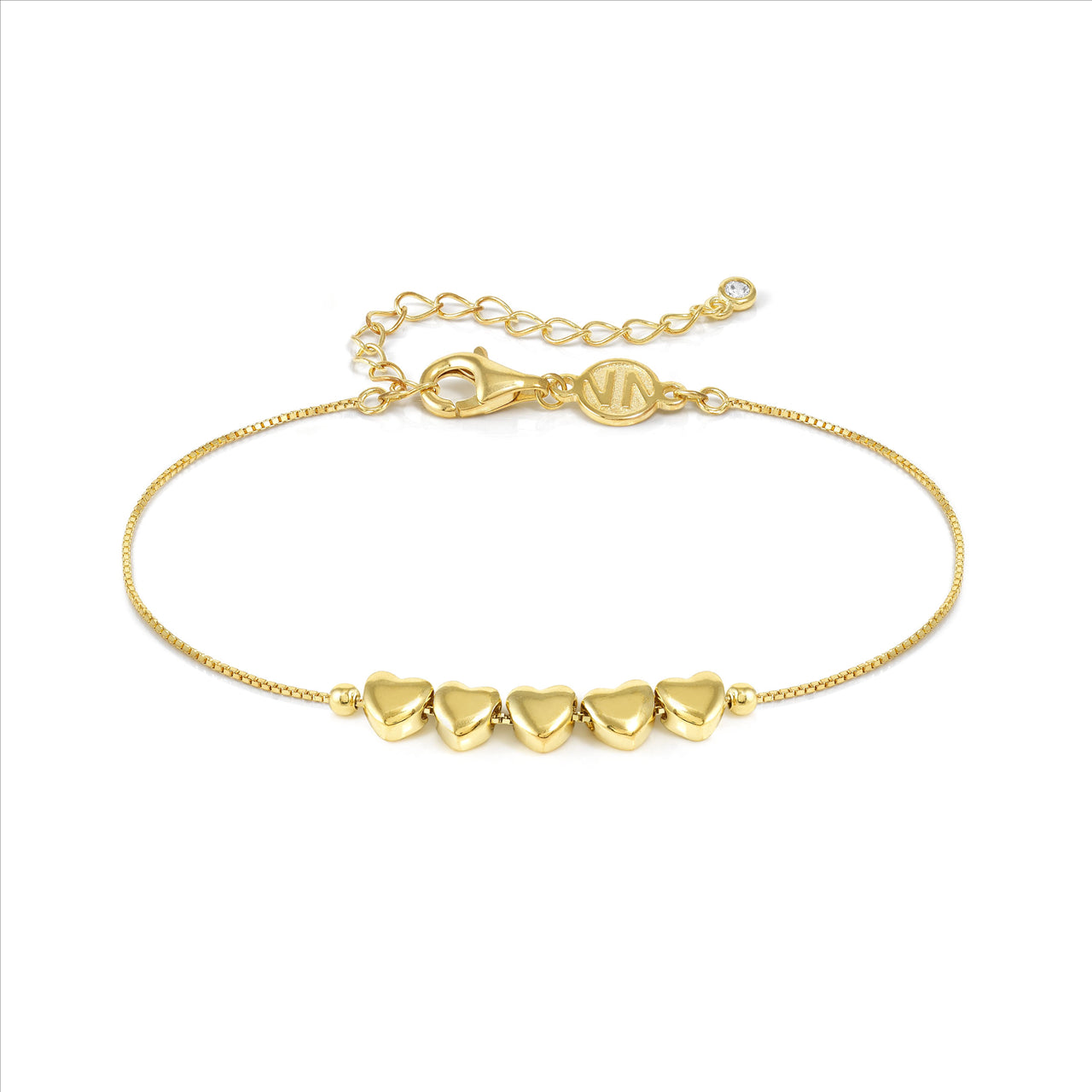 Nomination Armonica Bracelet 241303/006 Gold Row Of Hearts