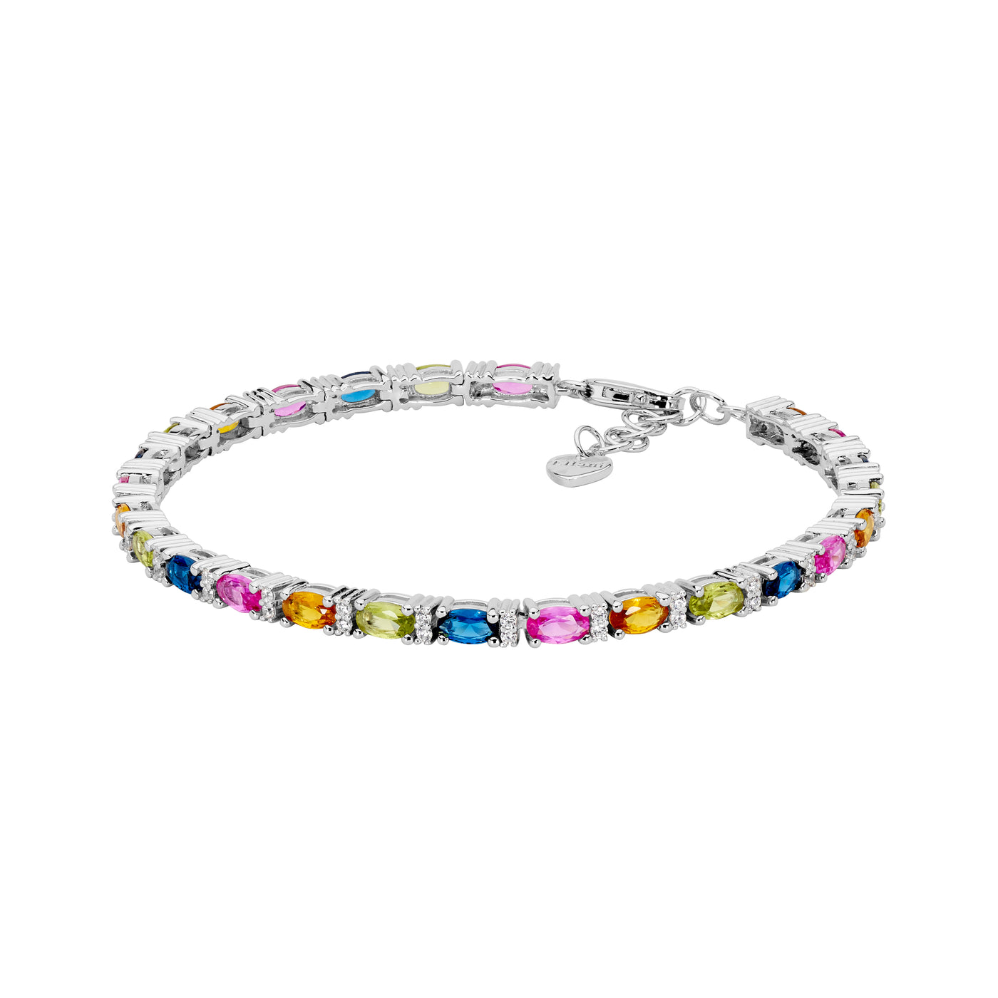 Ellani Multi Coloured Cubic Zirconia Tennis Bracelet