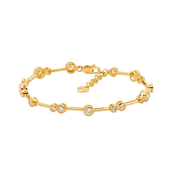Ladies Ellani Sterling Silver with Yellow Gold Plate Cubic Zirconia Bracelet B233G