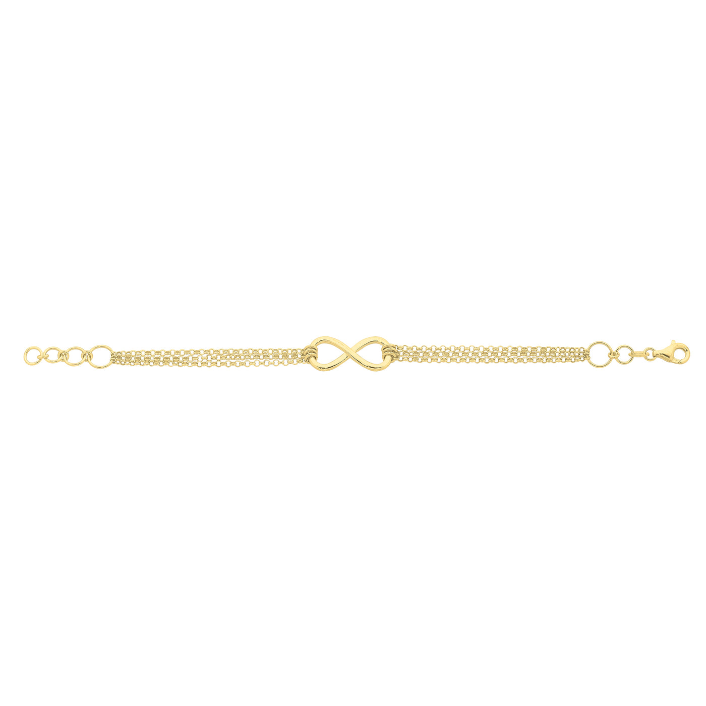 Sterling Silver Yellow Gold Plated Infinity Bracelet