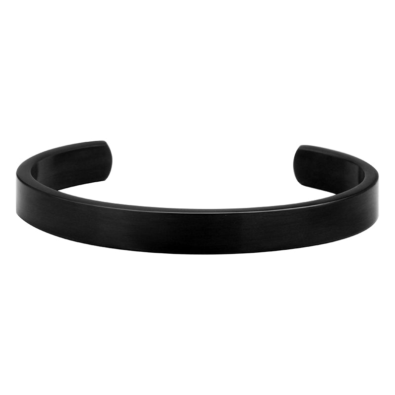Mens Black Ziriconium Cuff Bangle