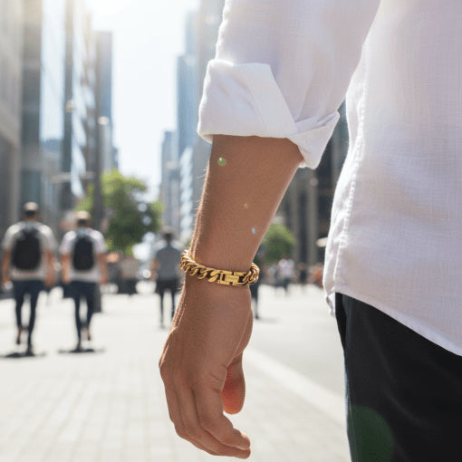 Classic Cuban Link Bracelet Ion Plated Gold