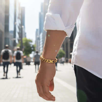 Classic Cuban Link Bracelet Ion Plated Gold