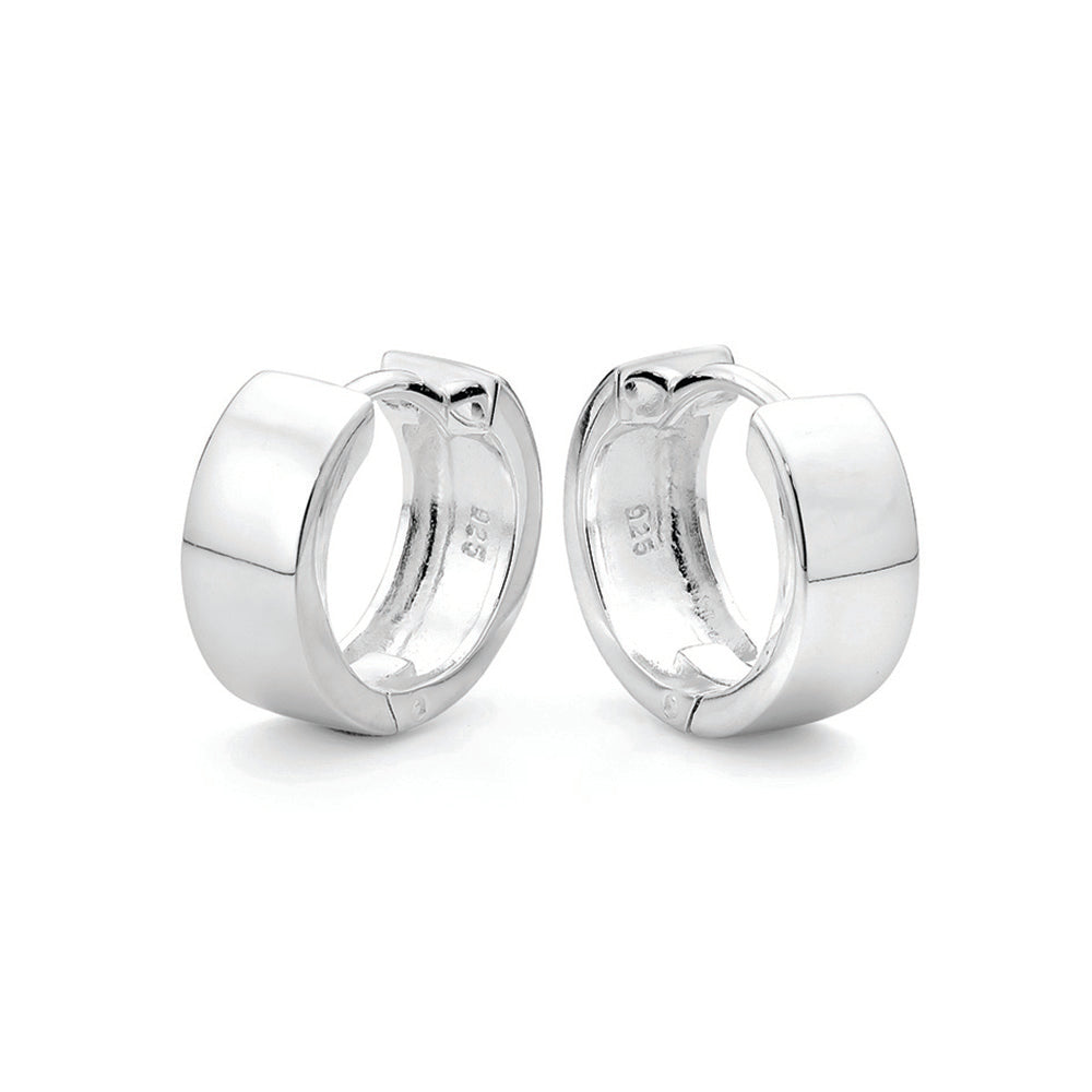 Sterling silver plain huggies